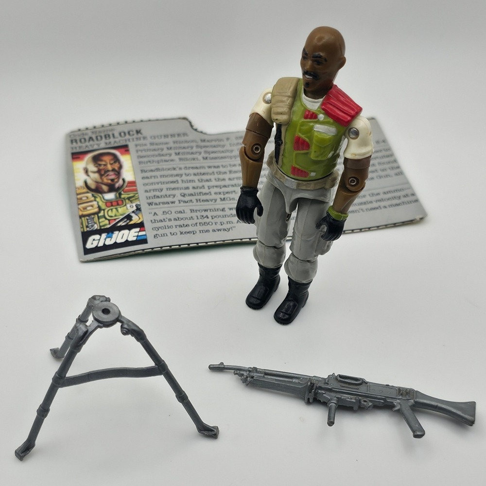 G.I. Joe Roadblock Action Figure 3.75in Green Grey Fair 1984 Version 1 Vintage